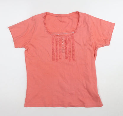 EWM Women's Pink Basic T-Shirt, Short Sleeve, Size S