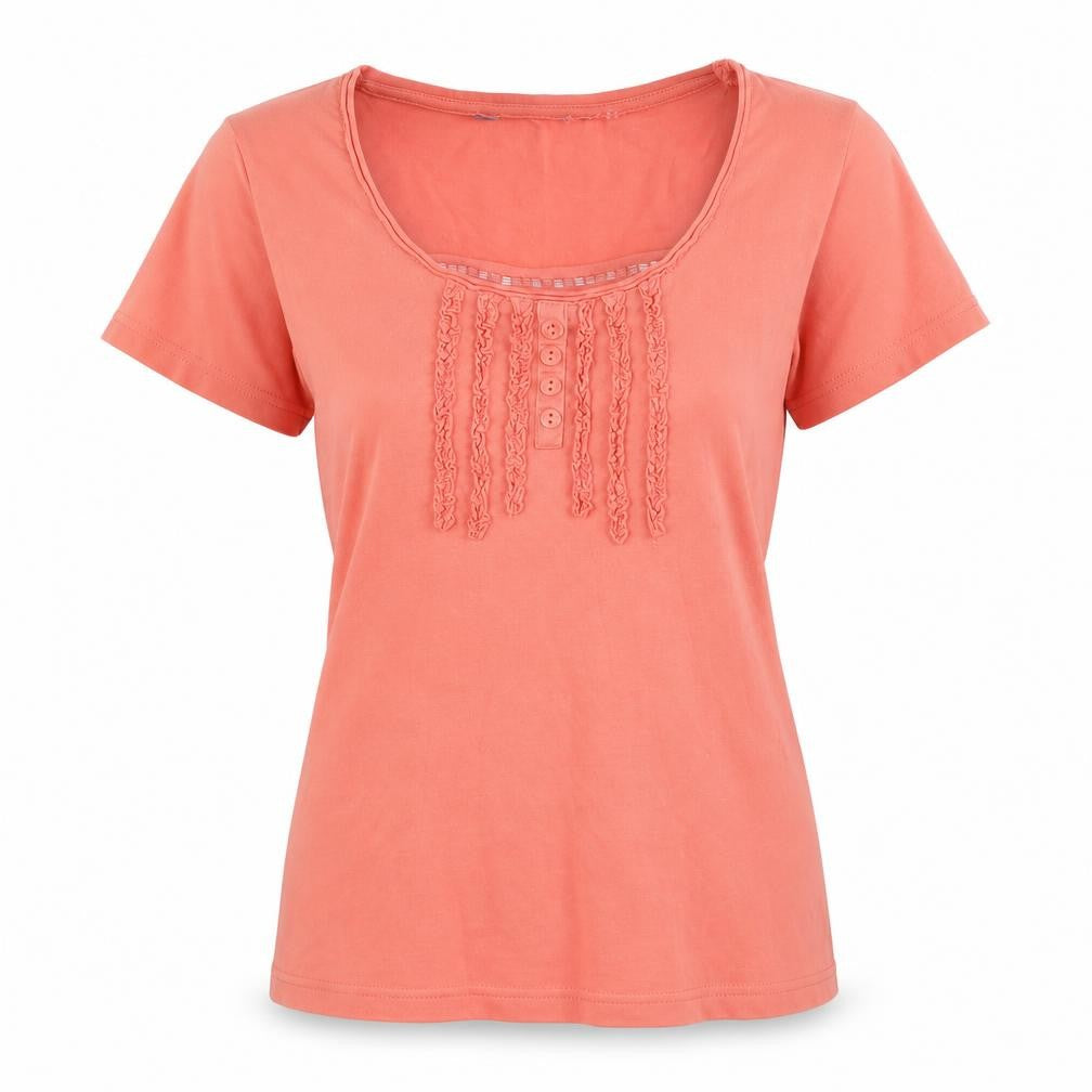 EWM Women's Pink Basic T-Shirt, Short Sleeve, Size S
