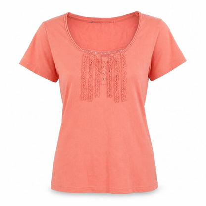 EWM Women's Pink Basic T-Shirt, Short Sleeve, Size S