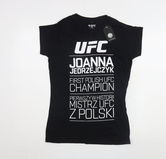 UFC Unisex Black Jersey T-Shirt L Crew Neck