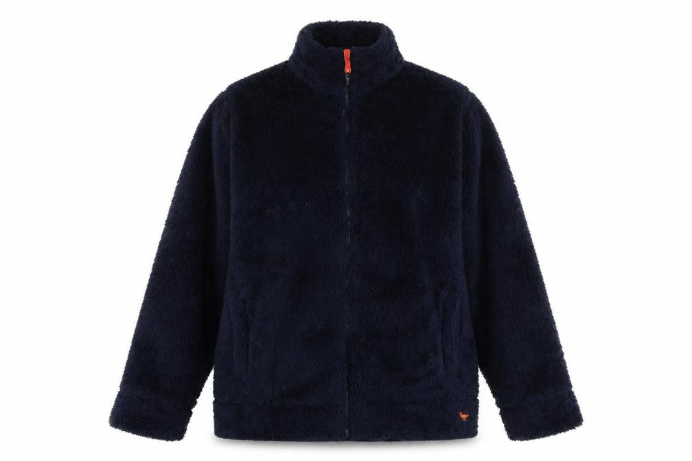 Country Rose Women's Navy Blue Fleece Jacket - Size L