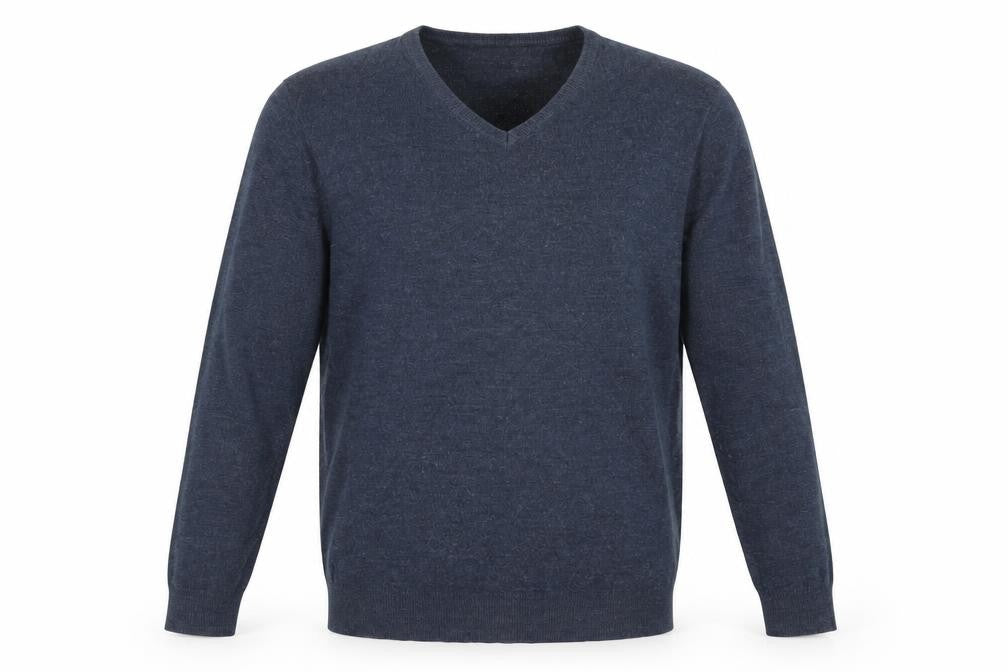 Racing Green Men's Blue Acrylic V-Neck Pullover L
