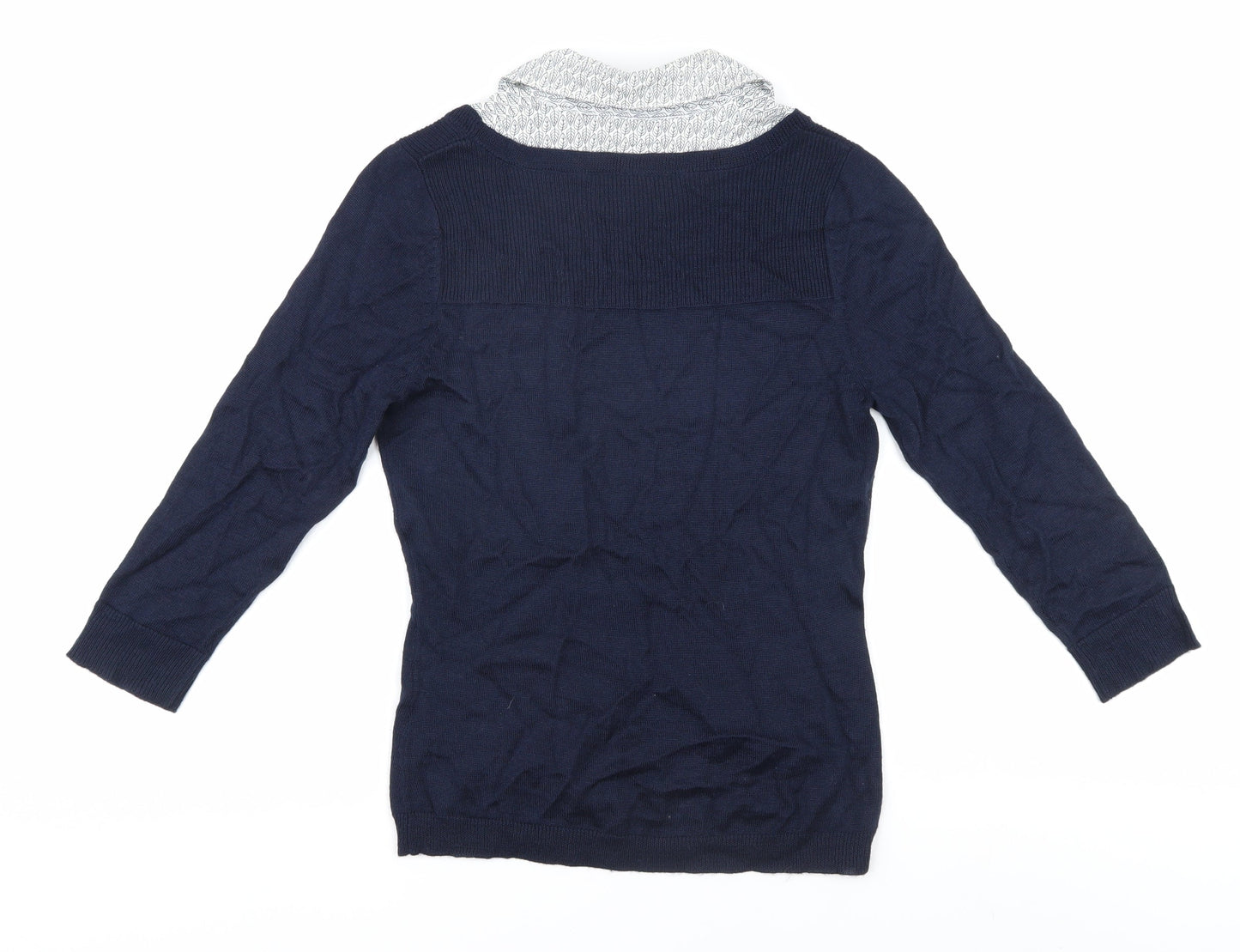 Monsoon Women's Blue Pullover Jumper Size 10 Cowl Neck