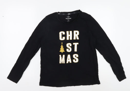 Threadbare Women's Black Christmas T-Shirt, Size 14, Cotton
