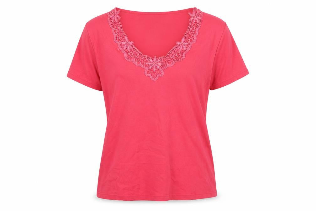 Honor Millburn Women's Pink Embroidered T-Shirt