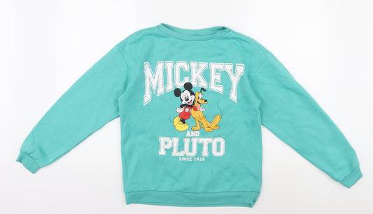 Disney Boys Blue Pullover Sweatshirt 12-13 Years Mickey Design