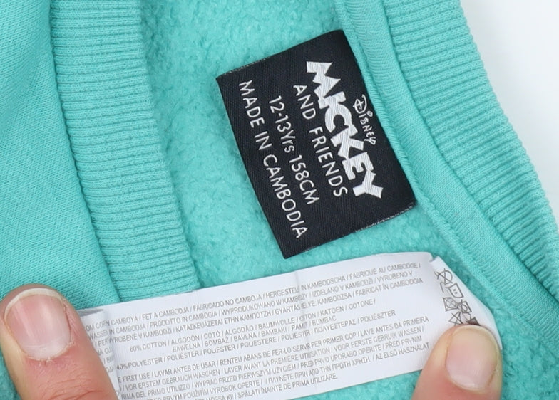 Disney Boys Blue Pullover Sweatshirt 12-13 Years Mickey Design