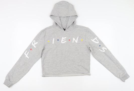 Friends Grey Unisex Kids Hoodie 14 Years - Logo Graphic Print