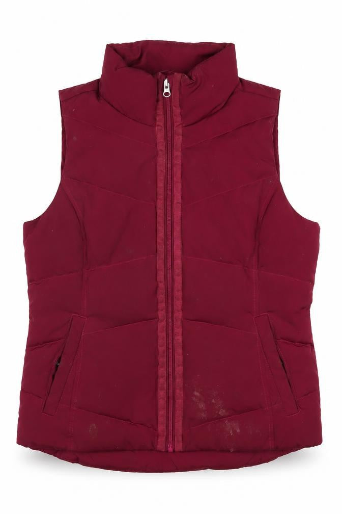 Lands' End Women's Red Puffer Waistcoat Medium