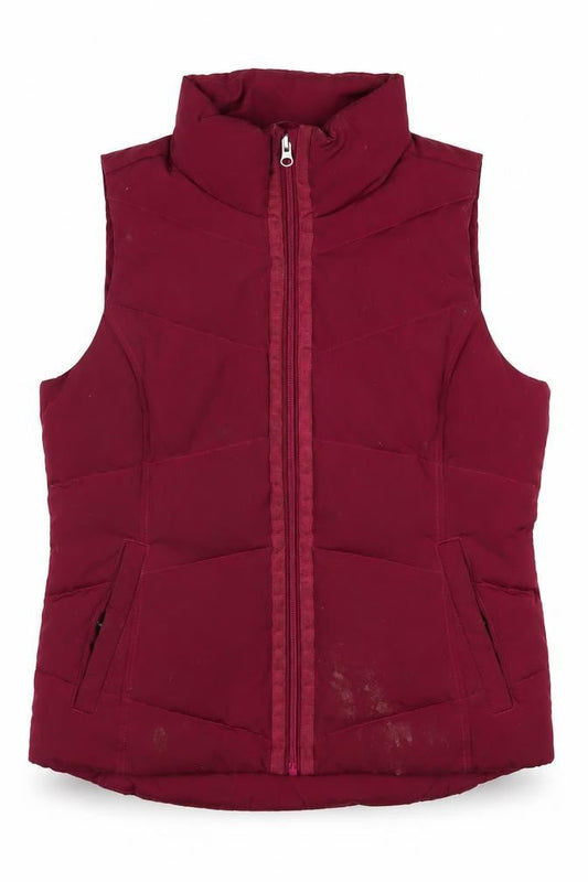 Lands' End Women's Red Puffer Waistcoat Medium