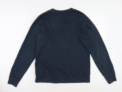 Back view of Teemill boys’ space blue sweatshirt 11-12 years pullover
