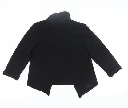 Back view of Roman Women's Black Blazer Jacket, size 10