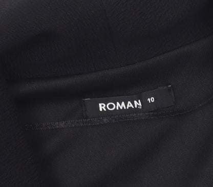 Close-up detail of Roman Women's Black Blazer Jacket, size 10