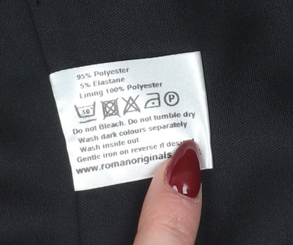 Brand and care label for Roman Women's Black Blazer Jacket, size 10