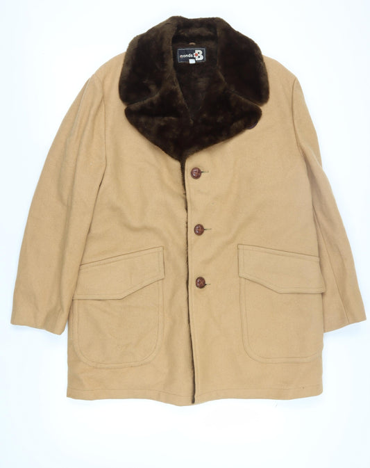 Bonds Women's Beige Wool Blend Overcoat, Size 14