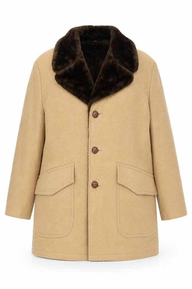 Bonds Women's Beige Wool Blend Overcoat, Size 14