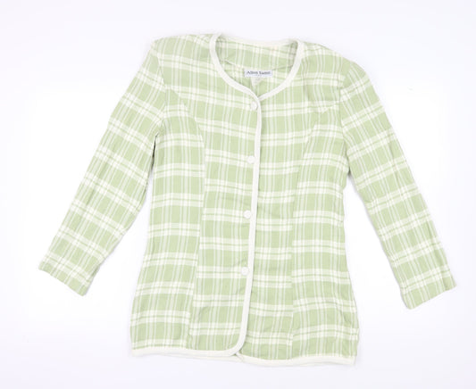 Allen Samo Women's Green Plaid Blazer Size 16