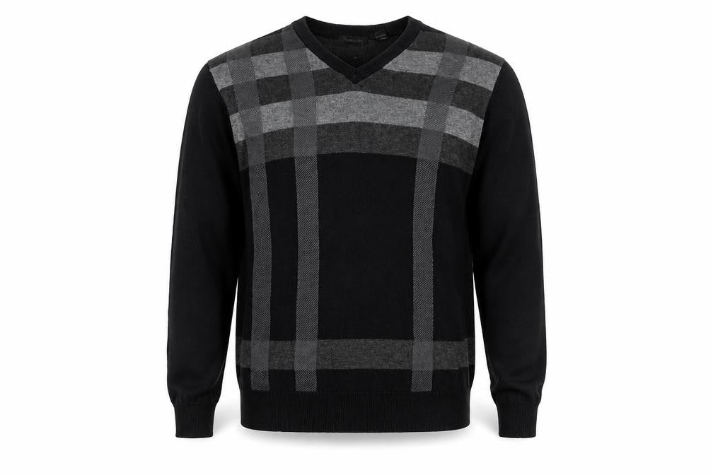 Van Heusen Men's Black V-Neck Cotton Pullover Jumper
