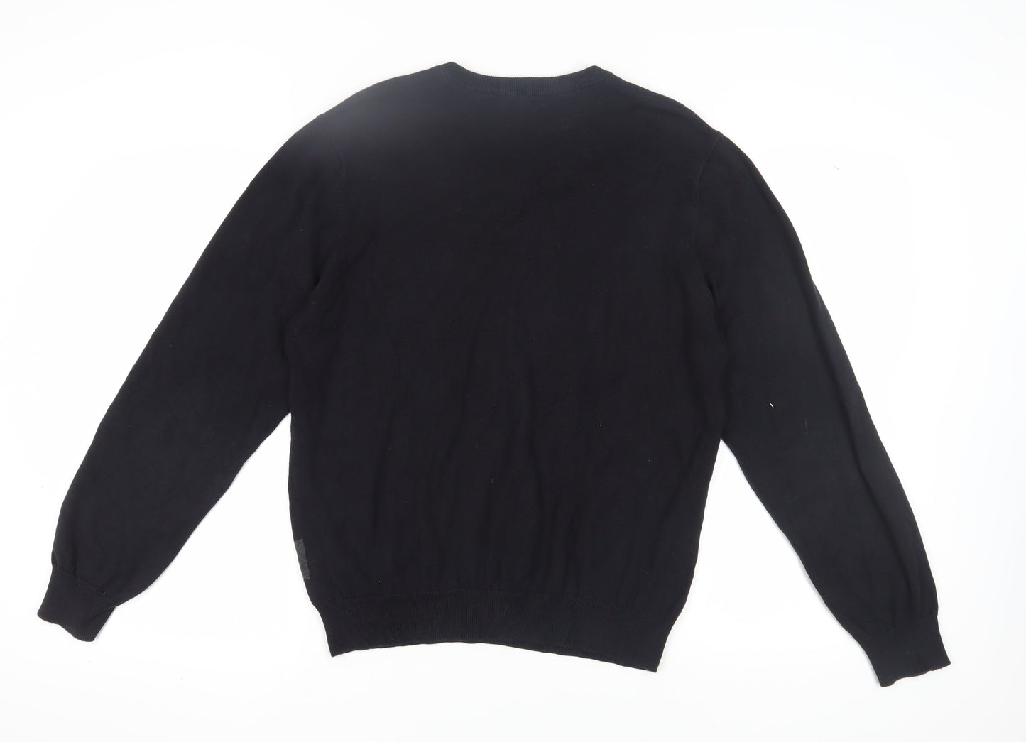 Van Heusen Men's Black V-Neck Cotton Pullover Jumper
