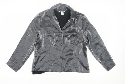 Nygard Women's Grey Satin Blouse Size 14