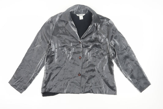Nygard Women's Grey Satin Blouse Size 14