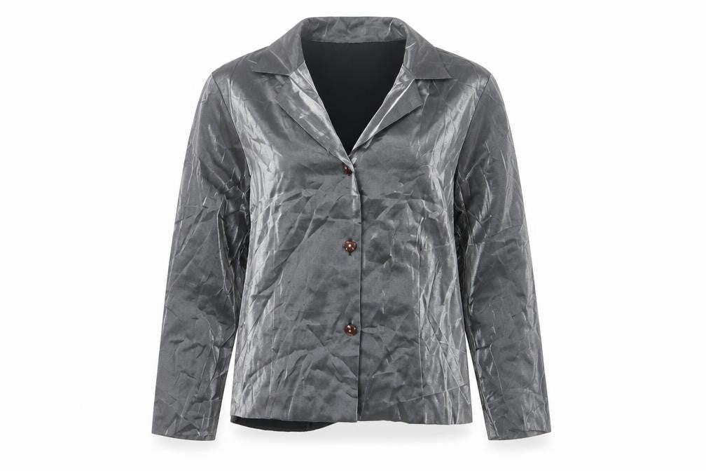 Nygard Women's Grey Satin Blouse Size 14