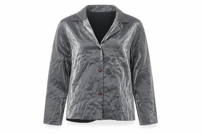 Nygard Women's Grey Satin Blouse Size 14