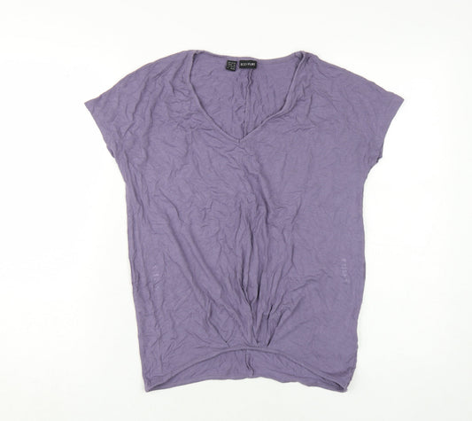 Body Flirt Women's Purple XS V-Neck Basic T-Shirt