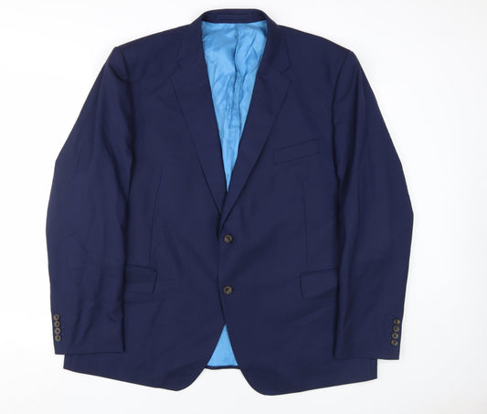 Marks and Spencer Men's Blue Wool Suit Jacket 48R