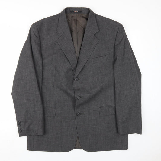 DAKS Men's Grey Wool Blazer 42S Classic