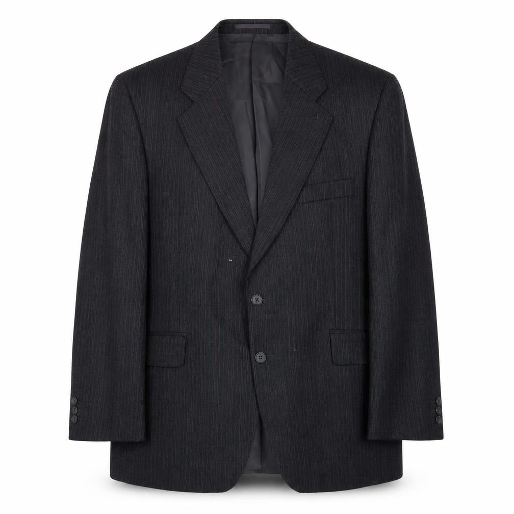 Label Men's Black Striped Blazer, Size 44S, Regular Fit