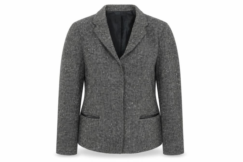 Episode Women's Grey Blazer, Size 16, Classic Herringbone