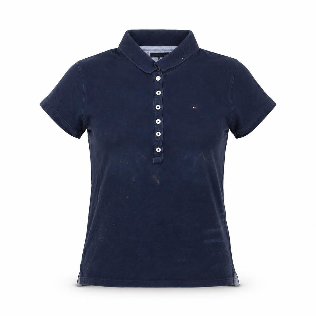 Tommy Hilfiger Women's Blue Slim Polo Shirt M