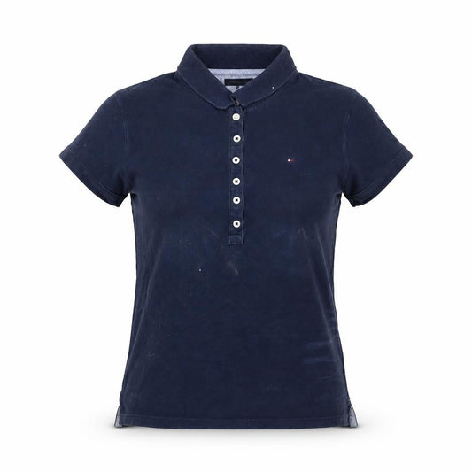Tommy Hilfiger Women's Blue Slim Polo Shirt M