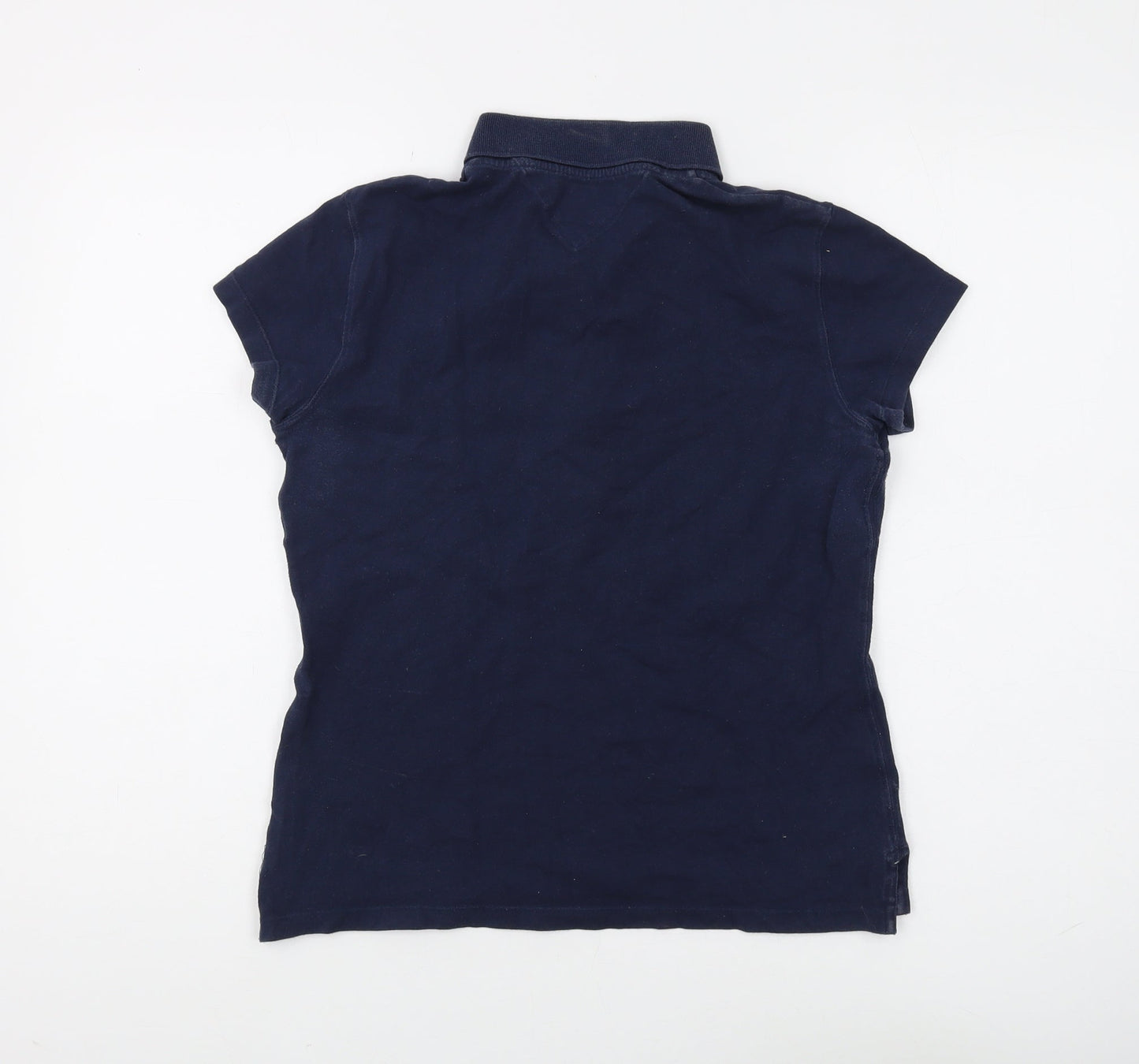 Tommy Hilfiger Women's Blue Slim Polo Shirt M