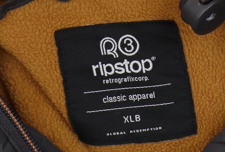 Ripstop Unisex Black Puffer Jacket XL Winter Casual