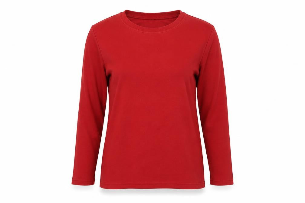 Hawkshead Women's Red Long Sleeve Basic T-Shirt S
