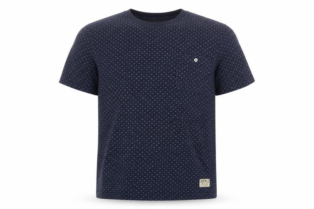 Jack Wills Men's Blue Polka Dot T-Shirt, Size M