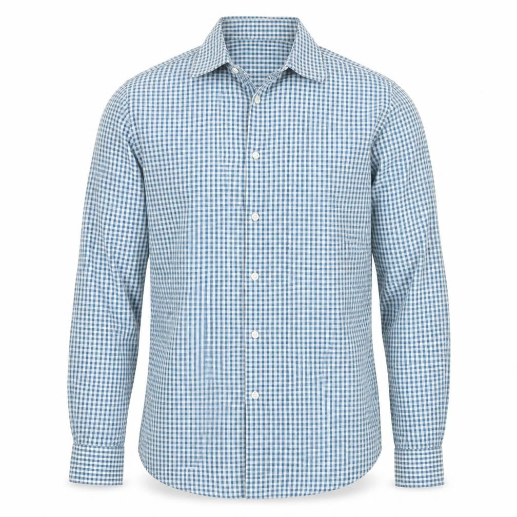 Paul Smith Men's Blue Check Button-Up Shirt, Size 15