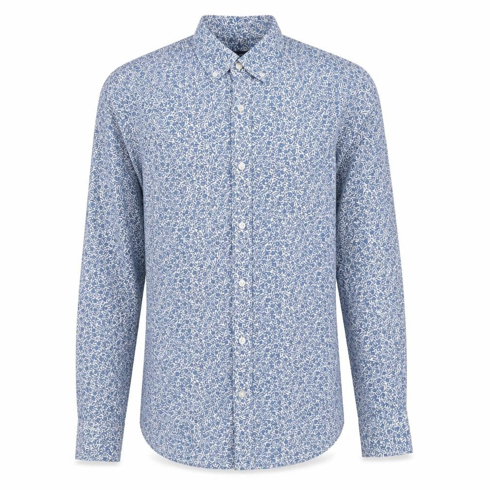 Gap Men's Blue Slim Fit Floral Button-Up Shirt M