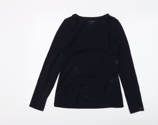 White Label Women's Black Long Sleeve Basic T-Shirt