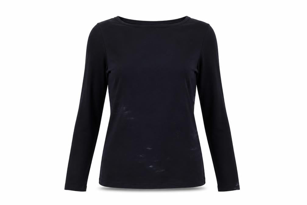 White Label Women's Black Long Sleeve Basic T-Shirt