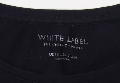 The White Company Women's Black Long Sleeve Basic T-Shirt