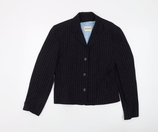 Joop! Women's Black Pinstripe Wool Suit Jacket Size 10