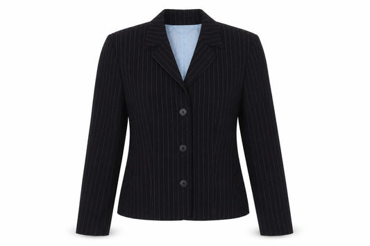 Joop! Women's Black Pinstripe Wool Suit Jacket Size 10