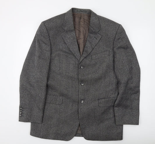 Lino Vierra Men's Grey 50 Single-Breasted Blazer