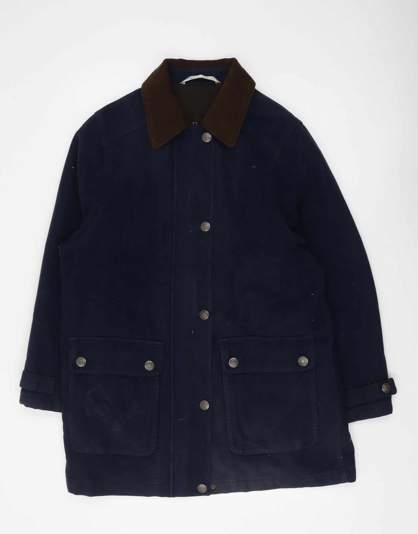 Marks and Spencer Men's Blue Cotton Jacket Size 10
