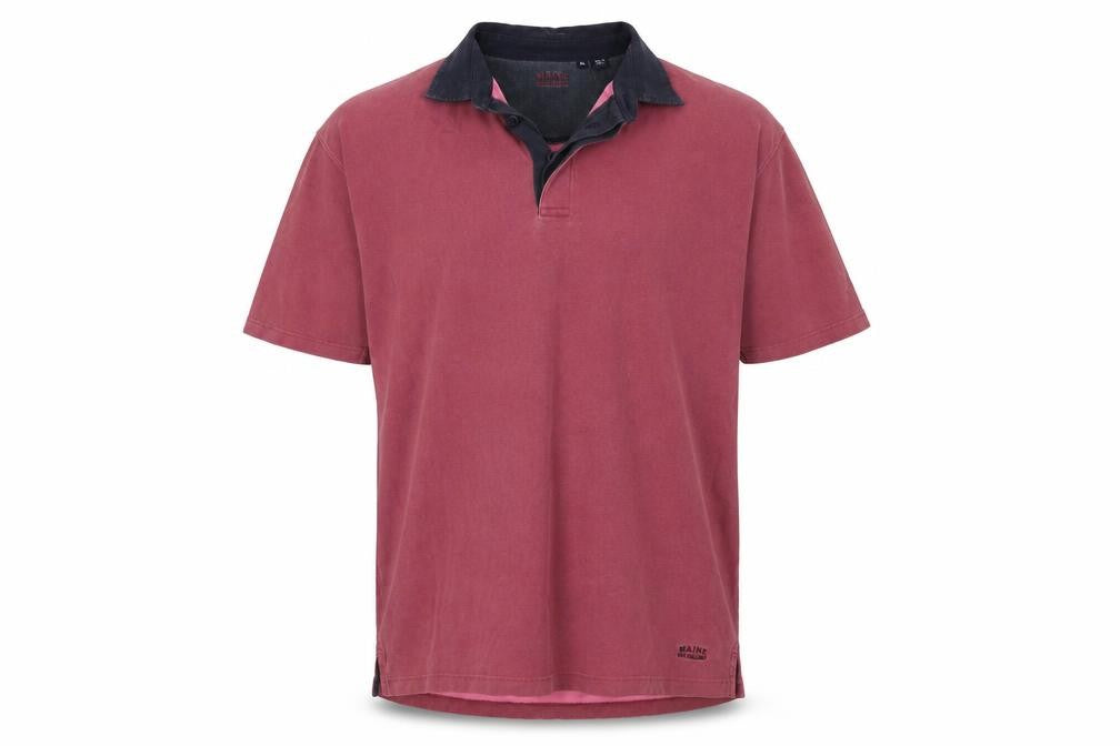 Maine New England Men's XL Red Cotton Polo Shirt