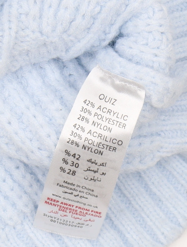 Quiz Women's Blue Beaded Pullover Jumper, Size S