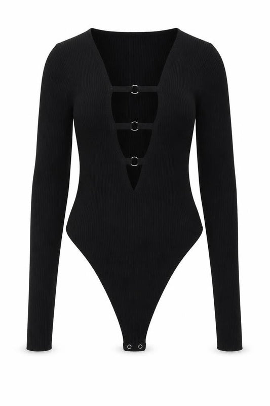 PRETTYLITTLETHING Black Bodysuit, Women, M, Casual Stretch